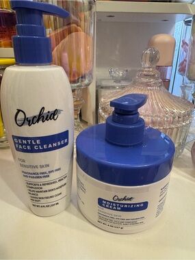 Gentle Face Cleanser & Moisturizing Cream - Blue/White - Sensitive Skin Duo